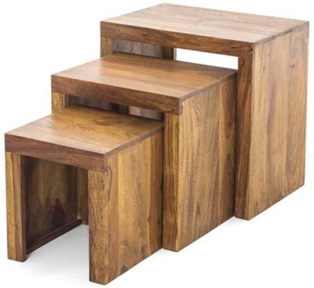 Geetanjali Decor Stool Set of 3 Handmade Stool Top Nesting Table Set of 3 Stools for Living Room Solid Wood Nesting Table