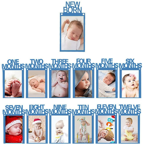 Baby Year Frame Baby First Year Picture Frame Baby 12 Months Picture Frame Baby Frame Baby Collage White Picture Frame and Black Matte Baby Gift 