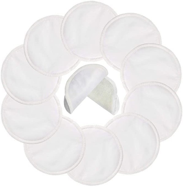 12 Pieces Washable Bamboo Nursing Pads for Breastfeeding Pads Soft Reusable Nursing Pads with Laundry Bag and Wet Bag 