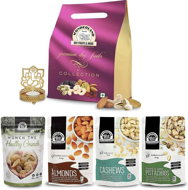WONDERLAND Foods - Dry Fruits Gift Box Combo | Almonds, Cashews, Pistachios, Raisins
