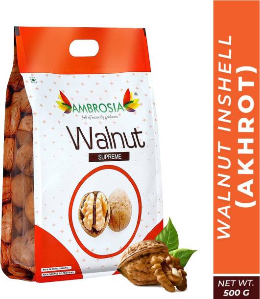 AMBROSIA Walnuts With Shell 500 gm Walnuts