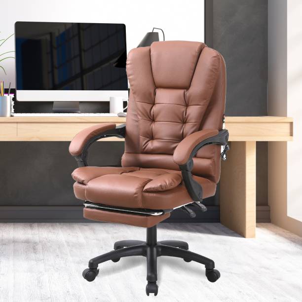 SAVYA HOME Virtue Chair with Armrest| High Comfort Home Chair| Office Chair, Study chair Leatherette Office Adjustable Arm Chair