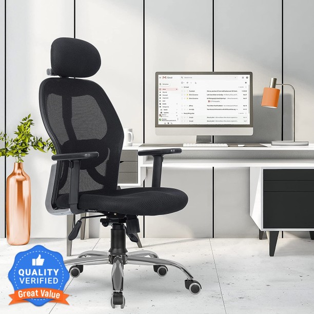 Modern Executive Managerial Swivel Chair with Footrest & Lumbar Support MORCOE Drafting Ribbed Leather Home & Office Chair Black 