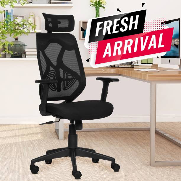 Trevi "SPIDER" Elegant High Back Ergonomic Chair Home, Office, WFH|Seat Slider|Premium Mesh Office Adjustable Arm Chair