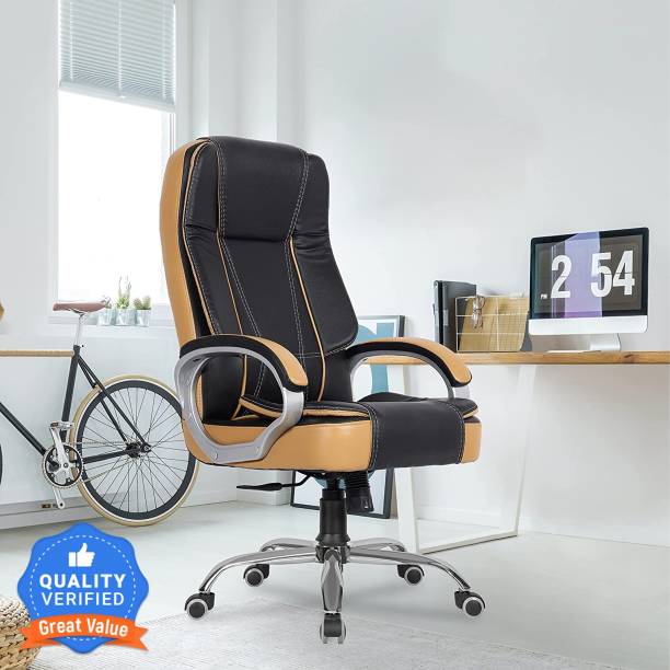GREEN SOUL Vienna High Back Ergonomic Chair|Leatherette|(Black-Tan, DIY) Leatherette Office Executive Chair