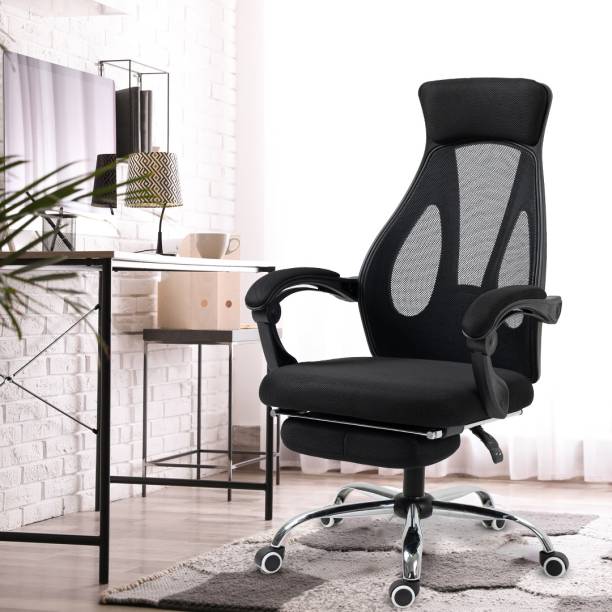SAVYA HOME Podium Ergonomical Home/Office chair with lumbar support, height adjustable seat Mesh Office Adjustable Arm Chair