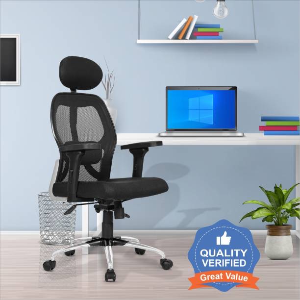SAVYA HOME APOLLO Polyester Office Adjustable Arm Chair