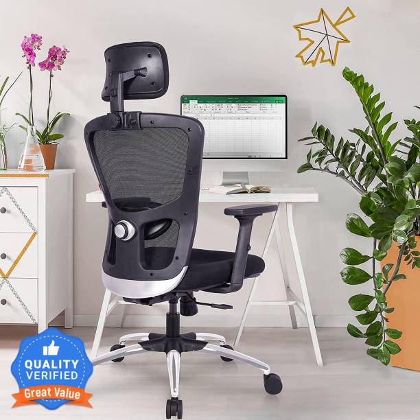 GREEN SOUL Jupiter Superb High Back Ergonomic|Home, Office|2D Headrest|Lumbar Support Mesh Office Adjustable Arm Chair