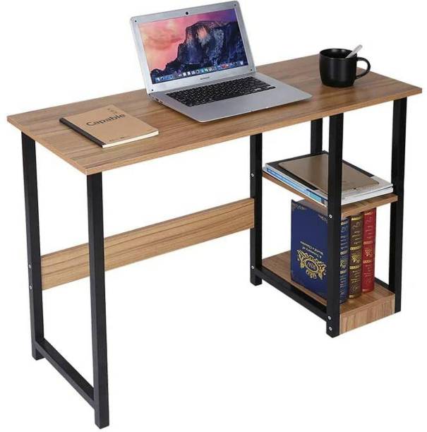 TEKAVO Home Computer & Small Study Desk with 2 Wood Storage shelves 40Dx100W x72H CM Engineered Wood Office Table
