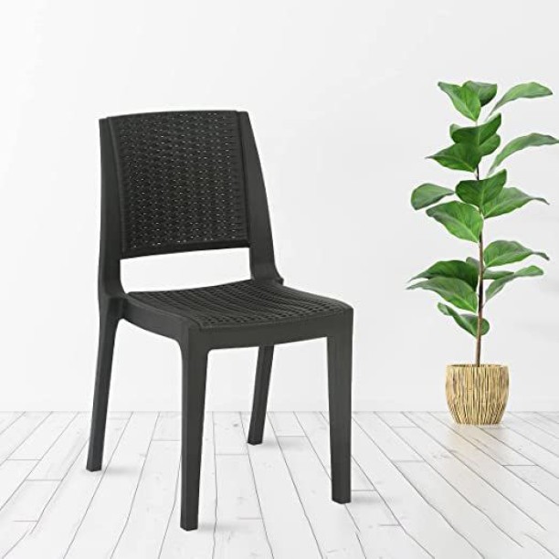 Ideal plastic chair for cafes bistros balconies and patios Commercial and Domestic Use Indoors and Outdoors Black Plastic Polypropylene Chair 