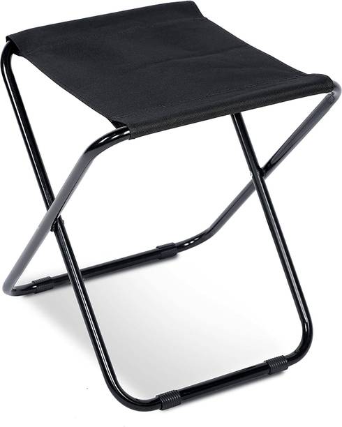 IYB Camping Folding Stool Lightweight Foldable Seat for Travel, BBQ, Beach, Black Outdoor & Cafeteria Stool
