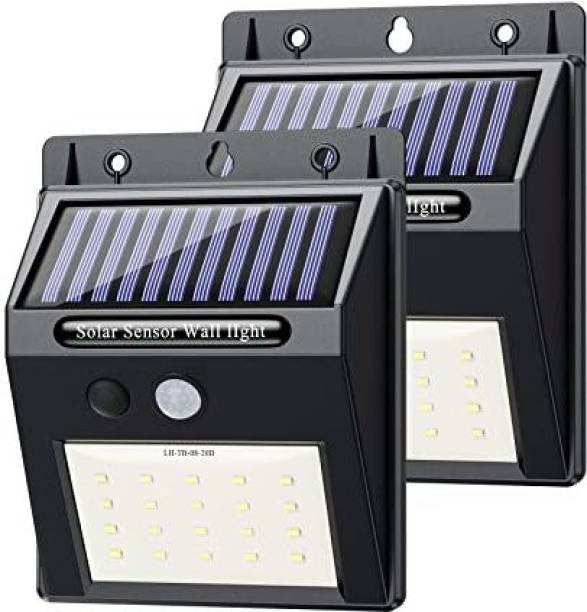 The Cube Mart Light-Solar Powered Cordless Outdoor 20 LED Motion Sensor Path and Security Light - (Pack of 2) Flood Light Outdoor Lamp