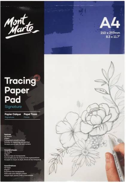 Mont Marte Tracing Paper Pad 40 sheet Unruled A4 60 gsm A4 paper