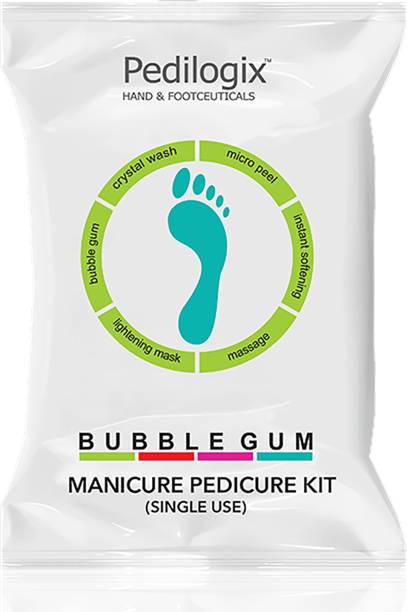 O3+ Pedilogix Bubblegum Manicure Pedicure Kit for Hand & Feet Lightening, Softening & Massage