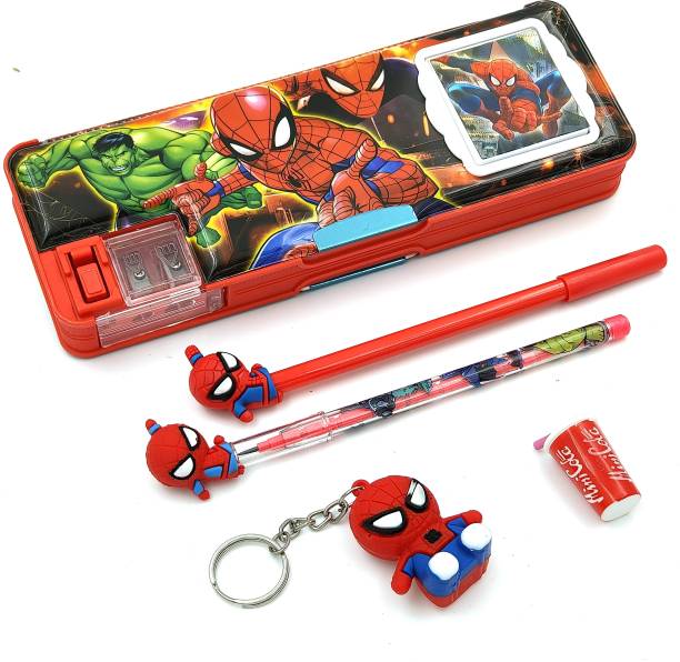 spartone Spiderman Pencil Box With Accessories Geometry Box
