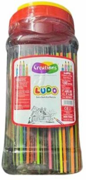 Crazyy Shop Creations LUDO Extra Dark Eco Friendly pencils Shape your creativity in Jar Pencil