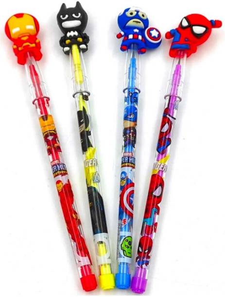 cutetoys Avengers Pencil Pack of 4 Designer Bullet Pencils Avenger Superhero for kids Pencil