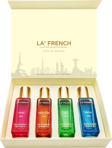 La French City Of Dreams Rio Paris Tokyo City Luxury Perfume for Him Gift Set 4 X 20ml Eau de Parfum  -  80 ml Price in India