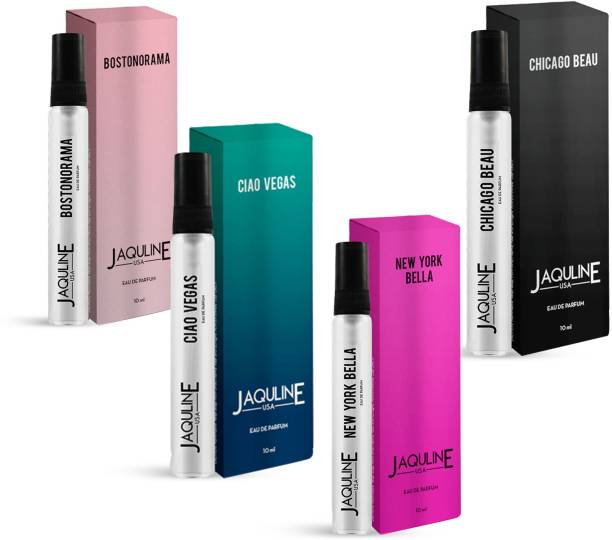 Jaquline USA Enchantment Set of 4 Pocket Perfumes - Bostonorma, New York,Vegas, Chicago Eau de Parfum  -  40 ml