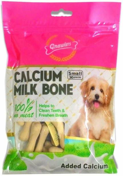 GLOBE OF PETS Gnawlers Calcium Milk Bone 30 in 1 100% vegetarian Dog chew bone Milk Dog Chew Milk Dog Chew