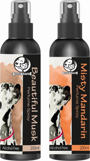FOODIE PUPPIES Beautiful Musk + Misty Mandarin Combo Pack Perfume Spray with Aloe-Vera Extract Deodorizer