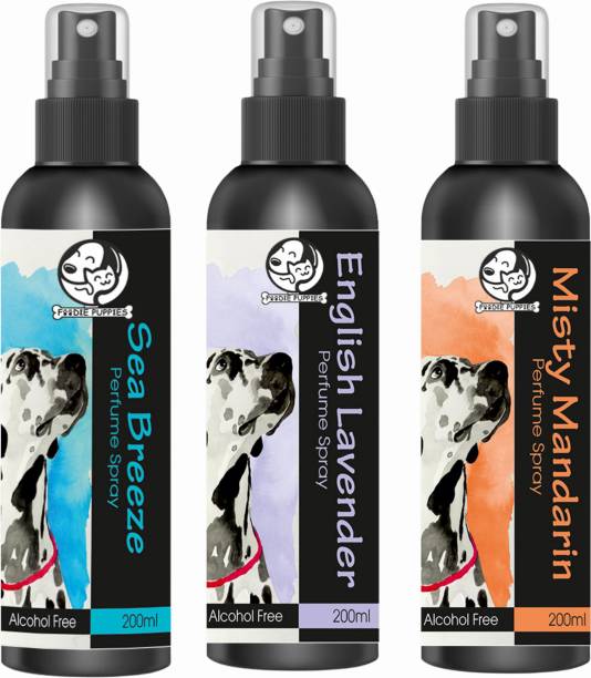 FOODIE PUPPIES Sea Breeze + English Lavender + Misty Mandarin Body Perfume Spray for Dogs Pet Deodorizer