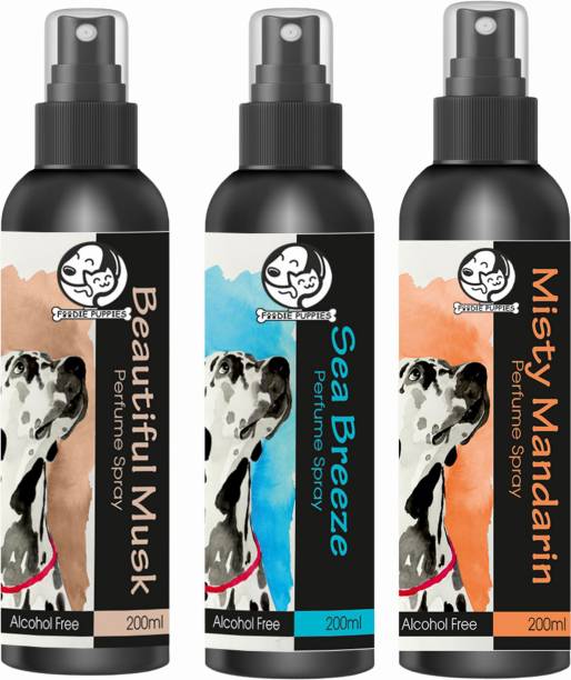 FOODIE PUPPIES Beautiful Musk + Sea Breeze + Misty Mandarin Body 3 Perfume Spray for Dogs Deodorizer