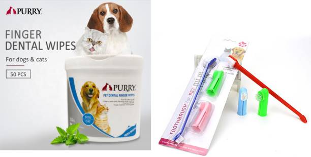 Sniffr Pet Dental Kit With Dental Wipes Combo Pet Toothpaste