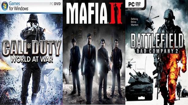 Call of Duty World at War, Mafia 2, Battlefield: Bad Co...
