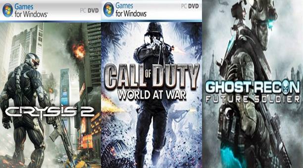 Crysis 2, Call of Duty World At War, Ghost Recon: Futur...