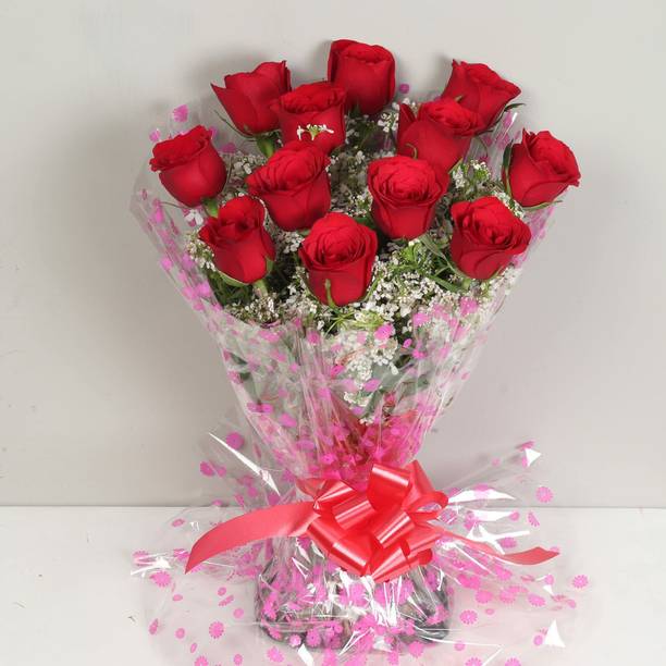 Floweraura Red Roses Bouquets, Flower Basket
