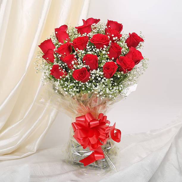 Floweraura Red Roses Bouquets, Flower Basket