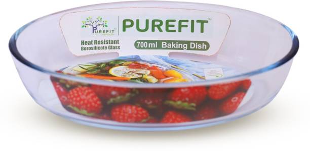 PUREFIT Borosilicate Glass Oval Baking Dish 0.7 Ltr Pack of 1 Pcs Baking Dish