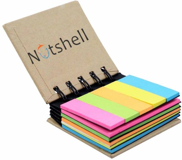 Nutshell Vibrant Colors 25 Sheets Sticky Note Pocket Diary, 5 Colors