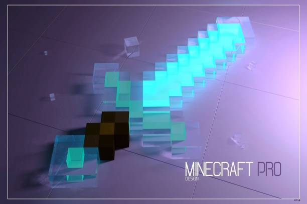 Abstract Minecraft Diamond Sword Minecraft Video Game M...