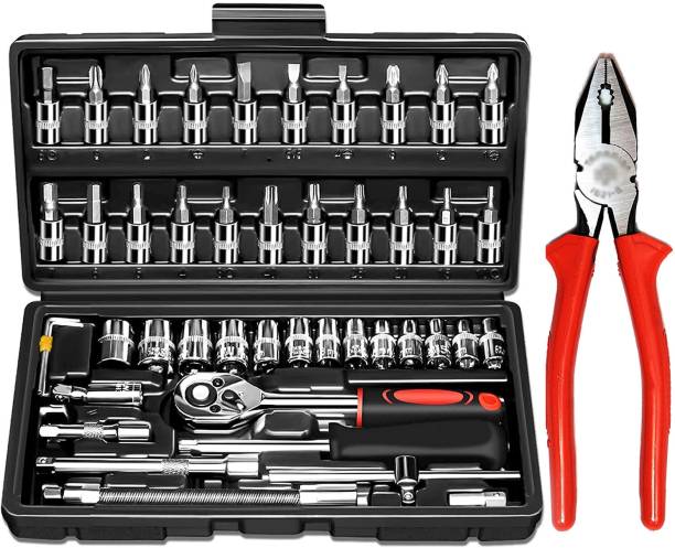 Zroof 46 in 1 Pcs Tool Kit & Screwdriver set and Socket Set Wrench Set Piler Hand Tool Kit