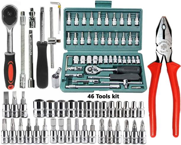 Zroof 46 Pcs Tool Kit for Home Use Spanner Set Socket Set Wrench Kit Piler Tool Set Hand Tool Kit