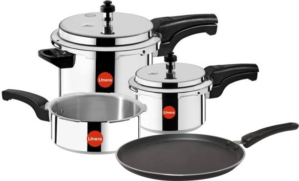 Limera Orchid induction Tawa & 5 L, 3 L, 2 L Induction Bottom Pressure Cooker & Pressure Pan