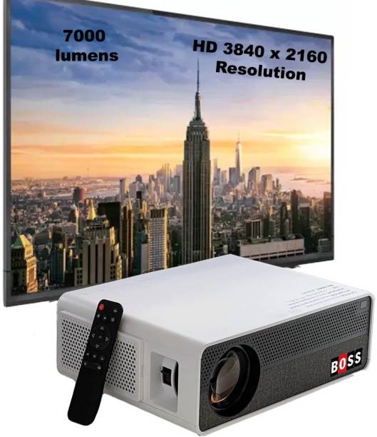 BOSS S26A | 3840 x 2160 UHD, 7000 Lumens | Contrast: 9000:1 | Lifetime 60000 Hours (7000 lm) Portable Projector
