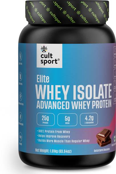 Cultsport Elite Whey Protein Isolate| Dutch Dark Chocolate, 1.81kg Whey Protein