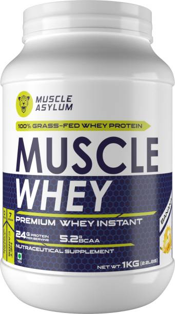 Muscle Asylum Muscle Whey 100% Protein Banana (25 Servings) - (2.2Lbs) Whey Protein