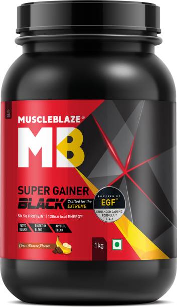 MUSCLEBLAZE Super Gainer Black with EGF™, for Muscle Mass Gain Weight Gainers/Mass Gainers