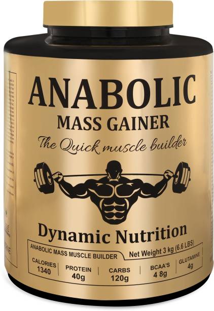 Dynamic Nutrition Anabolic Mass Gainer With High Calories 1340 (6.6Lbs Chocolate) Weight Gainers/Mass Gainers