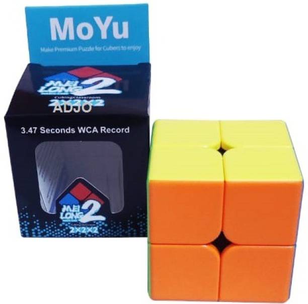 ADJO ENTERPRISES MoYu MFJS MeiLong 2 2x2 High Speed Stickerless Magic Puzzle Cube Toy (1 Pieces)