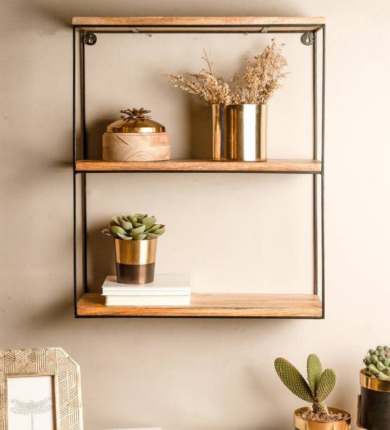 wellgoodhouse Mango Wood Sela Book Shelf / rack shelf Wooden Wall Shelf