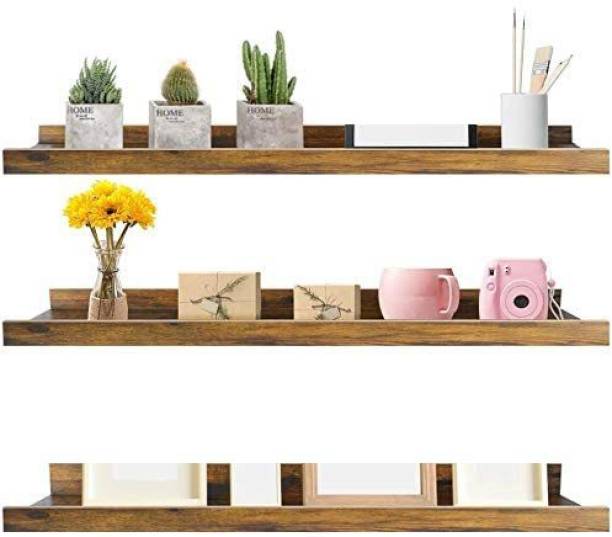 ODEJIA 36 Inch Wooden Floating Wall Shelves Set of 3, Rustic Picture Ledge Shelf Décor Wooden Wall Shelf