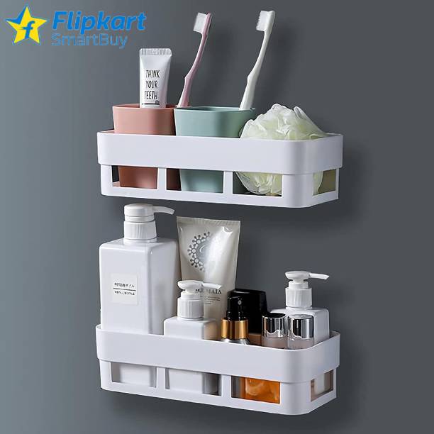 Flipkart SmartBuy Bathroom Kitchen Office Organizer Rack Kitchen Holder Plastic Wall Shelf Plastic Wall Shelf