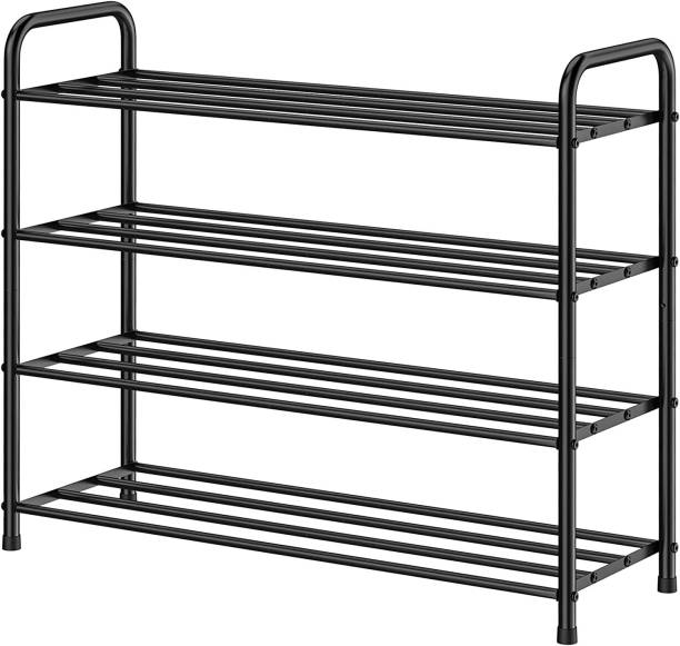 S-B-S Store Iron Multipurpose Shoes Rack and Cloth Rack Fully Foldable Iron Wall Shelf