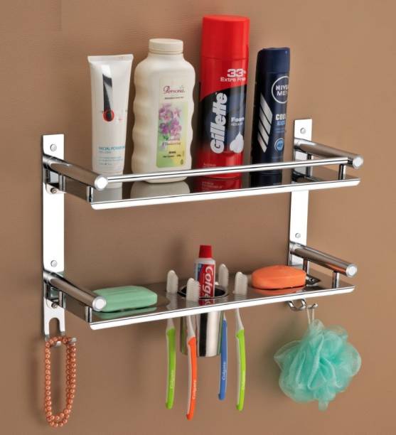 GRIVAN SS Multi-use Rack / Bathroom Stand, Accessories Stainless Steel Wall Shelf