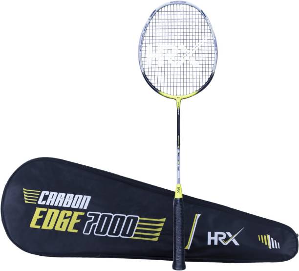 HRX Carbon Edge 7000 Yellow, Black Strung Badminton Racquet